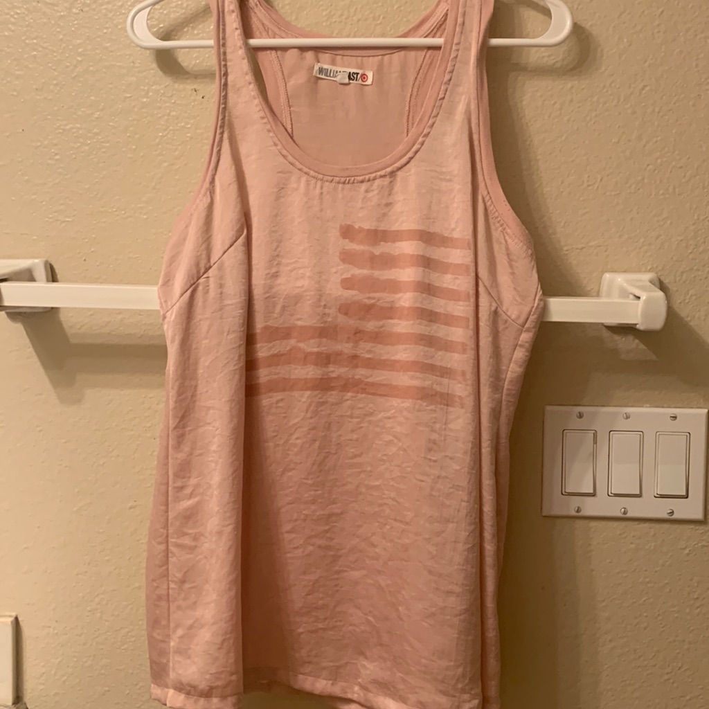 William Rast Target Brand Tank Top Size M Pink FlagsStripes Print